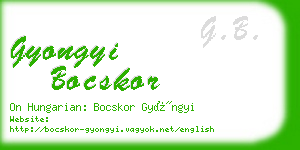 gyongyi bocskor business card